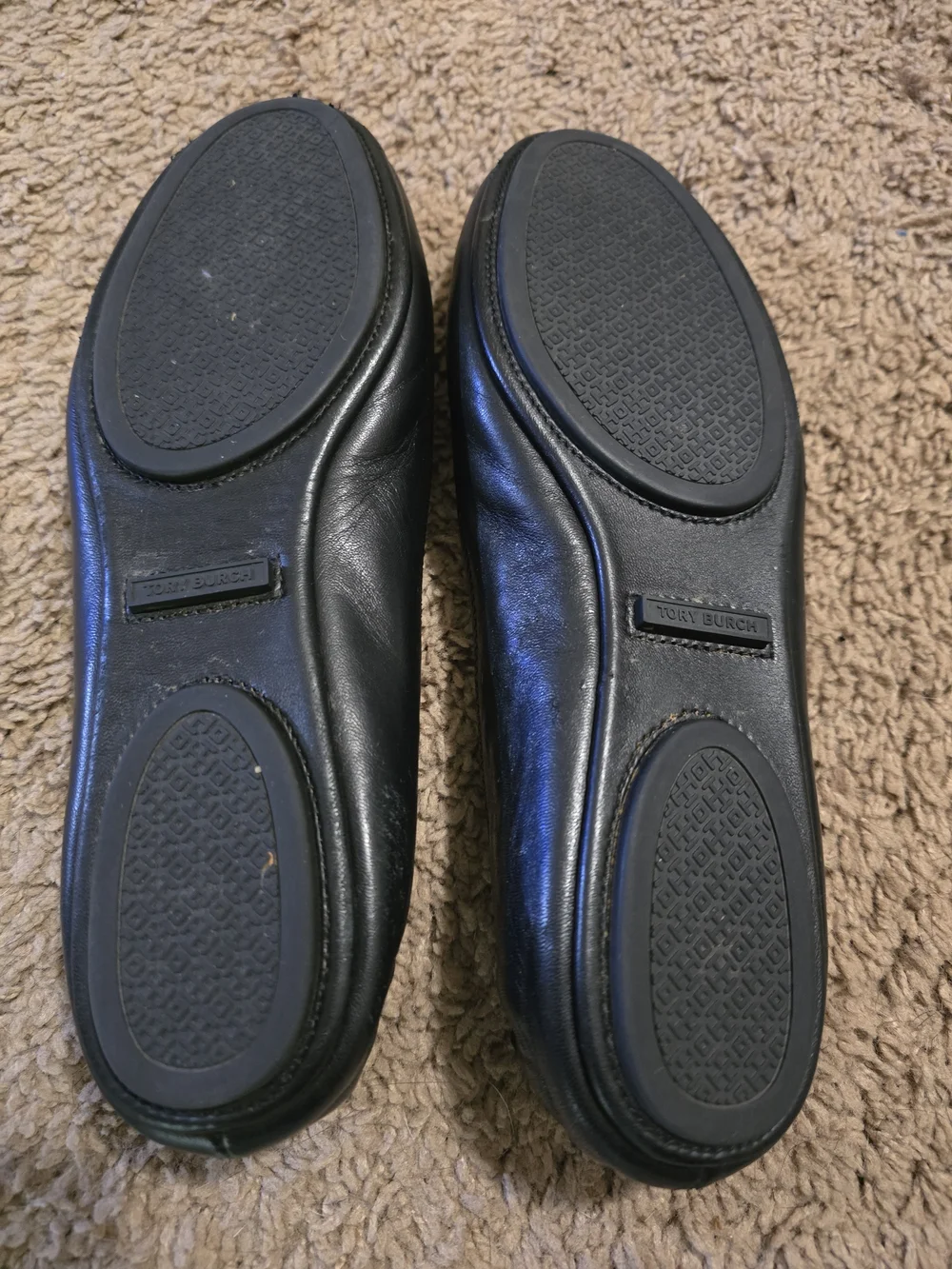 Tory Burch Black Minnie Travel Ballet Flat